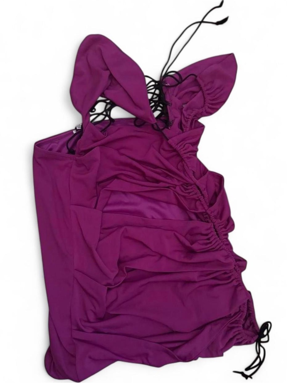 Fashion Nova Fuchsia Ruched Mini Dress